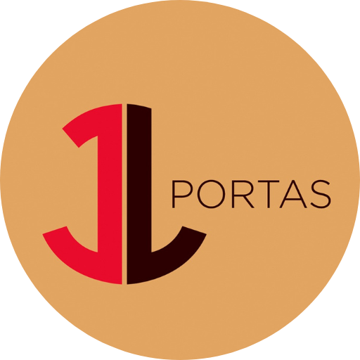 Logo em formato redondo JL Portas