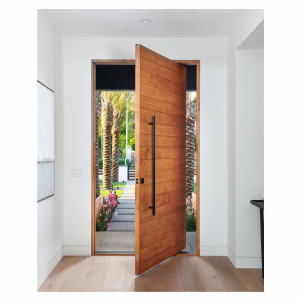 Porta de madeira pivotante com design clean